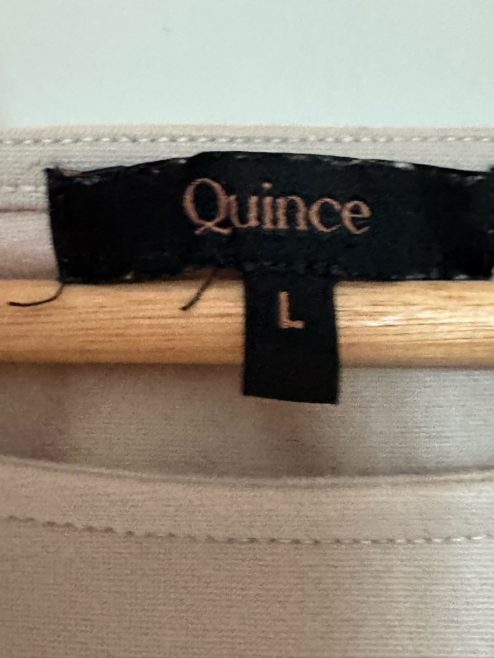 Quince Ultra-Stretch Ponte Short Sleeve Top Ecru L - Picture 2 of 11